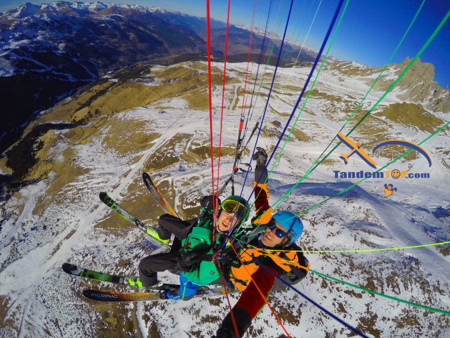 Parapente meribel Saulire printemps